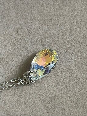 Sterling Silver Teardrop Pendant Necklace - Made in India
